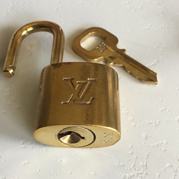 $300 Louis Vuitton Padlock Lock and Key #308 - Picture 3 of 4